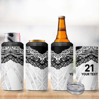 New Zealand Koru Fern Custom 4 in 1 Can Cooler Tumbler Simple Taniko Motif LT9 - Polynesian Pride