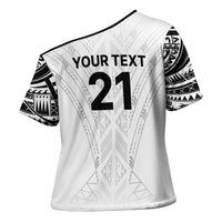 New Zealand Koru Fern Custom Cross Shoulder Shirt Simple Taniko Motif LT9 - Polynesian Pride