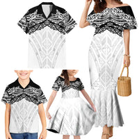 New Zealand Koru Fern Custom Family Matching Mermaid Dress and Hawaiian Shirt Simple Taniko Motif LT9 - Polynesian Pride