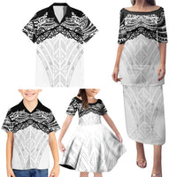 New Zealand Koru Fern Custom Family Matching Puletasi and Hawaiian Shirt Simple Taniko Motif LT9 - Polynesian Pride