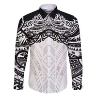 New Zealand Koru Fern Custom Family Matching Short Sleeve Bodycon Dress and Hawaiian Shirt Simple Taniko Motif LT9 Dad's Shirt - Long Sleeve White - Polynesian Pride