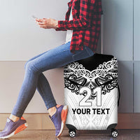 New Zealand Koru Fern Custom Luggage Cover Simple Taniko Motif LT9 - Polynesian Pride