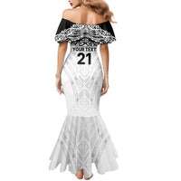 New Zealand Koru Fern Custom Mermaid Dress Simple Taniko Motif LT9 - Polynesian Pride
