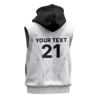 New Zealand Koru Fern Custom Sleeveless Hoodie Simple Taniko Motif LT9 - Polynesian Pride