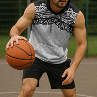 New Zealand Koru Fern Custom Sleeveless Hoodie Simple Taniko Motif LT9 - Polynesian Pride