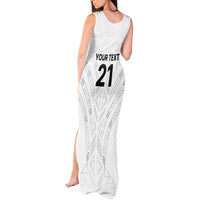 New Zealand Koru Fern Custom Tank Maxi Dress Simple Taniko Motif LT9 - Polynesian Pride