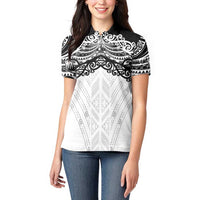 New Zealand Koru Fern Custom Women Polo Shirt Simple Taniko Motif LT9 - Polynesian Pride