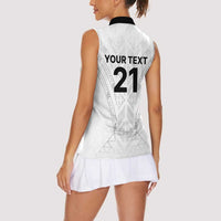 New Zealand Koru Fern Custom Women Sleeveless Polo Shirt Simple Taniko Motif LT9 - Polynesian Pride