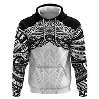 New Zealand Koru Fern Custom Zip Hoodie Simple Taniko Motif LT9 Pullover Hoodie White - Polynesian Pride