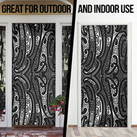 New Zealand Maori Taniko Door Cover Black Kowhaiwhai Puhoro LT9 - Polynesian Pride