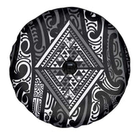 New Zealand Maori Taniko Spare Tire Cover Black Kowhaiwhai Puhoro LT9 - Polynesian Pride