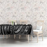 New Zealand Maori Taniko Tablecloth Black Kowhaiwhai Puhoro