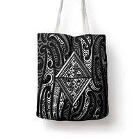 New Zealand Maori Taniko Tote Bag Black Kowhaiwhai Puhoro LT9 - Polynesian Pride