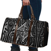 New Zealand Maori Taniko Travel Bag Black Kowhaiwhai Puhoro LT9 - Polynesian Pride