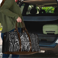 New Zealand Maori Taniko Travel Bag Black Kowhaiwhai Puhoro LT9 - Polynesian Pride