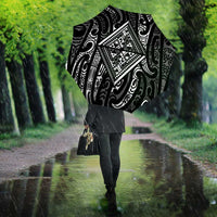 New Zealand Maori Taniko Umbrella Black Kowhaiwhai Puhoro - Polynesian Pride