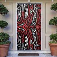 New Zealand Maori Taniko Door Cover Red Kowhaiwhai Puhoro LT9 Red - Polynesian Pride