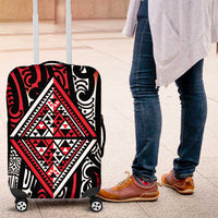 New Zealand Maori Taniko Luggage Cover Red Kowhaiwhai Puhoro LT9 Red - Polynesian Pride