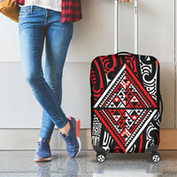 New Zealand Maori Taniko Luggage Cover Red Kowhaiwhai Puhoro LT9 - Polynesian Pride