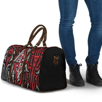 New Zealand Maori Taniko Travel Bag Red Kowhaiwhai Puhoro LT9 - Polynesian Pride