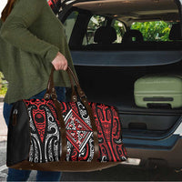 New Zealand Maori Taniko Travel Bag Red Kowhaiwhai Puhoro LT9 - Polynesian Pride