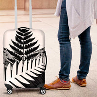 New Zealand Silver Fern Luggage Cover Maori Koru Mixed Taniko Pattern