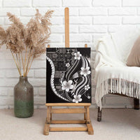 Samoa Siapo Tribal Pattern Canvas Wall Art Black Polynesian Plumeria Tapa Motif