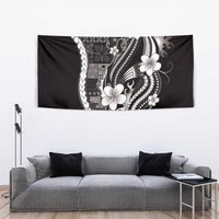 Samoa Siapo Tribal Pattern Tapestry Black Polynesian Plumeria Tapa Motif