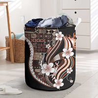 Samoa Siapo Tribal Pattern Laundry Basket Brown Polynesian Plumeria Tapa Motif LT9 Brown - Polynesian Pride