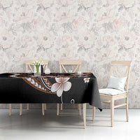Samoa Siapo Tribal Pattern Tablecloth Brown Polynesian Plumeria Tapa Motif