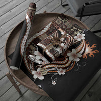Samoa Siapo Tribal Pattern Wrapping Paper Brown Polynesian Plumeria Tapa Motif