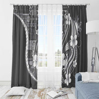 Samoa Siapo Tribal Pattern Window Curtain Light Gray Polynesian Plumeria Tapa Motif LT9 - Polynesian Pride