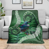 Tui Bird Koru Silver Fern Aotearoa Blanket
