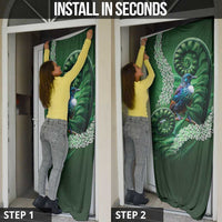 Tui Bird Koru Silver Fern Aotearoa Door Cover