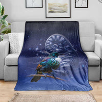 Tui Bird Matariki Galaxy Blanket Koru Silver Fern Aotearoa
