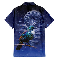 Tui Bird Matariki Galaxy Family Matching Short Sleeve Bodycon Dress and Hawaiian Shirt Koru Silver Fern Aotearoa LT9 - Polynesian Pride