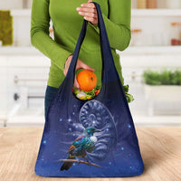 Tui Bird Matariki Galaxy Grocery Bag Koru Silver Fern Aotearoa