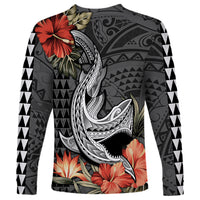 Hawaii Shark Tattoo Long Sleeve Shirt Polynesian Vintage Vibes LT9 - Polynesian Pride