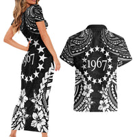 Cook Islands Ra o te Ui Ariki Est 1967 Couples Matching Short Sleeve Bodycon Dress and Hawaiian Shirt LT9 - Polynesian Pride