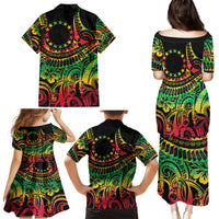 Cook Islands 15 Stars Family Matching Puletasi and Hawaiian Shirt Kuki Airani Polynesian Tribal Wave Tattoo LT9 - Polynesian Pride