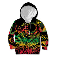 Cook Islands 15 Stars Kid Hoodie Kuki Airani Polynesian Tribal Wave Tattoo LT9 Hoodie Reggae - Polynesian Pride