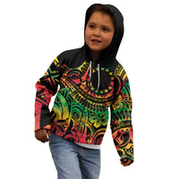 Cook Islands 15 Stars Kid Hoodie Kuki Airani Polynesian Tribal Wave Tattoo LT9 - Polynesian Pride