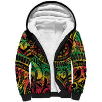 Cook Islands 15 Stars Sherpa Hoodie Kuki Airani Polynesian Tribal Wave Tattoo LT9 Unisex Reggae - Polynesian Pride