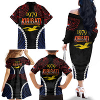 Kiribati 45th Anniversary Independence Day Family Matching Off The Shoulder Long Sleeve Dress and Hawaiian Shirt Since 1979 LT9 - Polynesian Pride