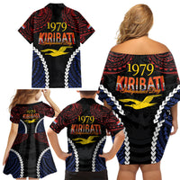 Kiribati 45th Anniversary Independence Day Family Matching Off Shoulder Short Dress and Hawaiian Shirt Since 1979 LT9 - Polynesian Pride