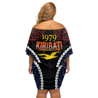 Kiribati 45th Anniversary Independence Day Family Matching Off Shoulder Short Dress and Hawaiian Shirt Since 1979 LT9 - Polynesian Pride
