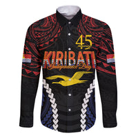 Kiribati 45th Anniversary Independence Day Family Matching Puletasi and Hawaiian Shirt Since 1979 LT9 Dad's Shirt - Long Sleeve Black - Polynesian Pride