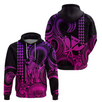King Kamehameha Day Hawaii Hoodie Paradise of the Pacific Tribal Kakau with Kanaka Maoli Pink Gradient LT9 - Polynesian Pride
