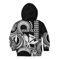 King Kamehameha Day Hawaii Kid Hoodie Paradise of the Pacific Tribal Kakau with Kanaka Maoli - White LT9 - Polynesian Pride