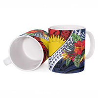 Flag of Kiribati Polynesian Pattern Ceramic Mug Est 1979 With Tropical Flowers LT9 - Polynesian Pride